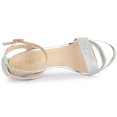thumbnail image 4 of Sandalias Purpurina Tacón De Aguja Correa De Tobillo Para Mujer Allegra K Plata 38, 4 of 7