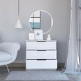 thumbnail image 2 of Trent Home Commode Moderne à 3 Tiroirs en Bois d'Ingénierie en Blanc, 2 of 7