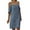 Blue, variant on Viikei Plus Size Skirts for Women Strapless Strap Sleeve Solid V-Neck Dresses Knee-length