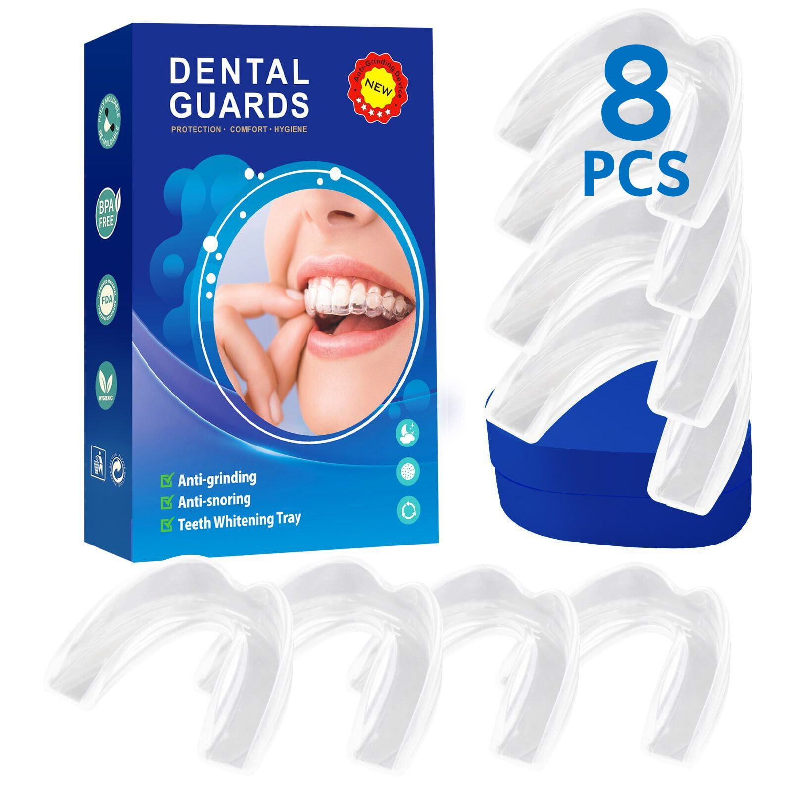 Senhorita Mouth Guard, 8PCS Grinding Teeth Professional Dental Night