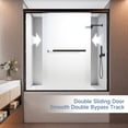 MAYEERTY Double Sliding Shower Door, Matte Black Frame, 1/4