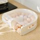 thumbnail image 3 of Caja de almacenamiento de huevos de desplazamiento automático Caja de huevos de plástico transparente en forma de U Caja de almacenamiento de huevos de albaricoque para cocina de una, 3 of 6