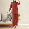 thumbnail image 2 of NMMUED Abayas for Women Muslim Dresses for Women Abaya Dress for Women's Muslim 2 Pieces Sets /, Red XXXL, 2 of 5