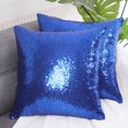 thumbnail image 2 of Unique Bargains 2 Pack Sequins Decorative Throw Pillow Covers 16" x16" Royal Blue, 2 of 8
