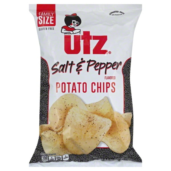 Utz Salt & Pepper Potato Chips, 9.5 Oz.