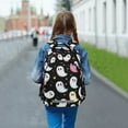 thumbnail image 6 of FORMRS Unisex Backpack Elementary School Travel Bookbag with Reflective Stripes, White Halloween Ghost, 6 of 7