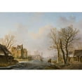 thumbnail image 2 of Willem De Klerk 24x18 Gold Ornate Framed and Double Matted Museum Art Print Titled - Skaters on a Frozen River, Dordrecht (1849), 2 of 4