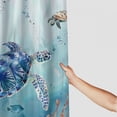 thumbnail image 3 of Orinice  Sea Turtle Shower Curtain Set Coastal Nautical Shower Curtain for Bathroom Summer Ocean Theme Coral Seashell Underwater Shower Curtain with12 Hooks, 60x72, 3 of 7