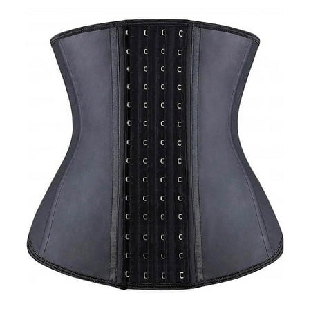 

Girdle Long Torso Waist Trainer Latex Lower Bust Corset Corset 9 Bone Glossy Latex 4 Breasted Shapewear Rubber Abdominal Exercise Girdle