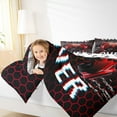 thumbnail image 4 of Manfei Game Console Bedding Comforter Set,Gamepad Gamer Twin Comforter Sets,Red Black Hexagon Bedding Set For Kids,Super Cozy Room Decor Reversible,2pcs, 4 of 8