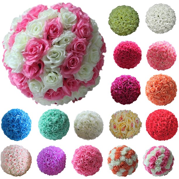 Limei 7.87 Inches Artificial Rose Flower Balls, Wedding Bridesmaid