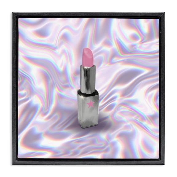 Stupell Industries Contemporary Iridescent Icon Lipstick Black Floating Frame Canvas Art, 18 x 18, by Matthew Piotrowicz