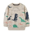 thumbnail image 1 of AJIWYH Chandails en Molleton pour Garçons, Chandail à Capuchon à Manches Longues pour Enfants Printemps et Automne Nouveau Chandail Col Rond Chemise de Base pour Garçon Imprimé Mignon Haut pour Enfants Marron, 3-4 Ans, 1 of 4