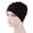 Black, variant on ruhuadgb Solid Color Men Women Pleated Cotton Beanie Cap Hair Loss Sleeping Chemo Hat