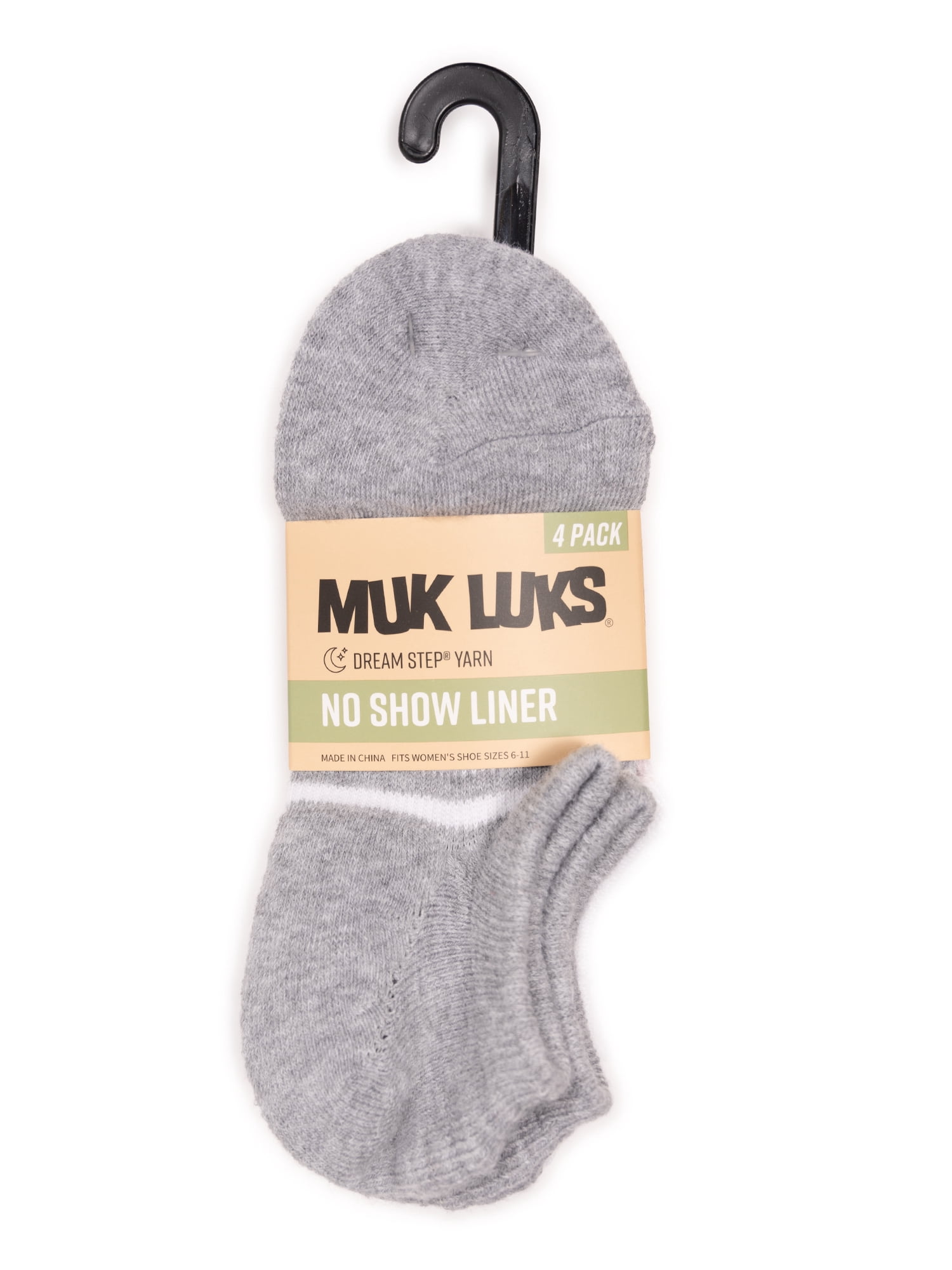 MUK LUKS Women's Dream Step No-Show Liner Socks, 4 Pair Pack