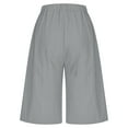 thumbnail image 5 of Jalioing Women's Summer Casual Shorts Wide Leg Loose Shorts with Pocket Elastic High Waist Knee Length Shorts, 5 of 7