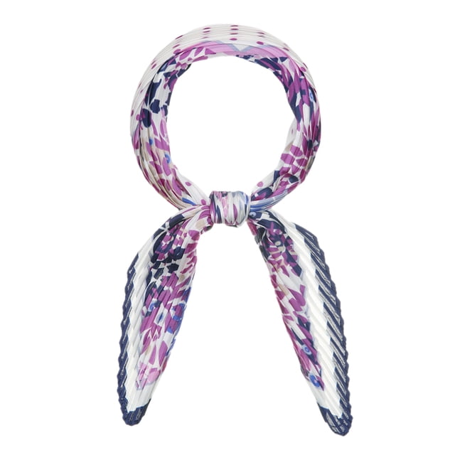 INSPIRE CHIC Bufanda de Cuello con Pliegues, Lunares, Flores y Rombo Púrpura