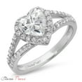 thumbnail image 4 of 1.49 ct Heart Cut White Sapphire with Simulated Diamond Halo Accents 14K White Gold Womens Engagement Ring, 4 of 6