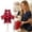 Red, variant on Puppy Pajamas with Headwear Dog Shirts Soft Cats Sleepwear Stretchy Pet Clothes Outfits for Party Christmas (L)