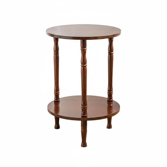 predolo Pequeña Mesa Redonda de Madera Estilo Europeo Mesita Redonda Pequeña Diseño Clásico Mesita de Rincón de Madera para Balcón, Dormitorio, Entrada