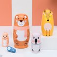 thumbnail image 4 of Muñecas Matrioskas De Animales Muñecas Matryoshka de animales, muñecas anidadas apilables de madera, regalo de cumpleaños DIY para niños, 4 of 8