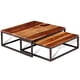 thumbnail image 4 of Juego de mesa de café Nesting VidaXL de madera maciza de sheesham, 2 piezas, 4 of 9