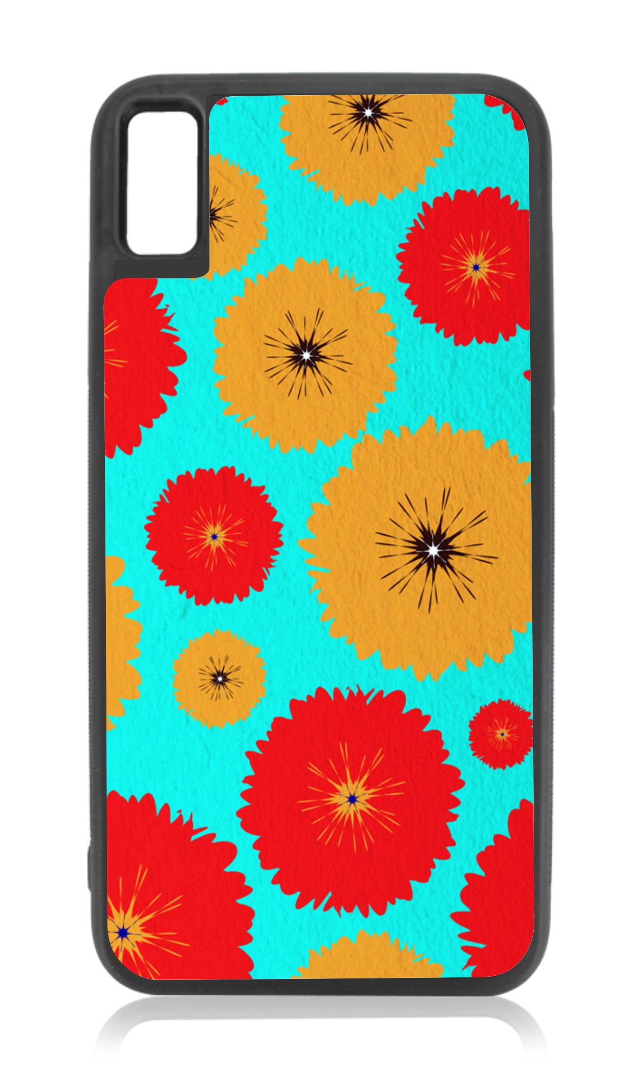 Grunge Flowers 10xr Flower Case iPhone 10 xr Floral Case Black Rubber