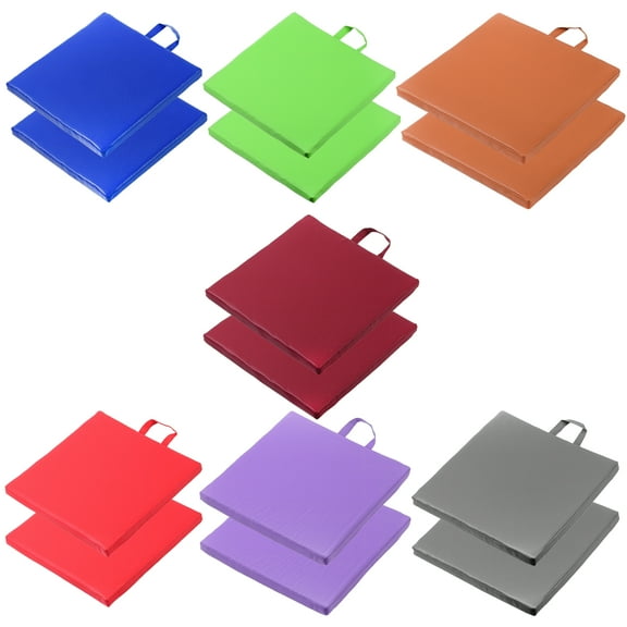 14 Pcs Outdoor Picnic Camping Portable Cushions, PU Leather Square, Round, Hexagonal Mats with Carrying Handles, Foldable, Easy to Clean, Ideal for Ground Sitting