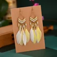 thumbnail image 6 of Bohemian Ethnic Feather Dangle Earrings For Women Trendy Long Tassel Colorful Beads Drop Earrings Lady Female Boho Jewelry, 6 of 6