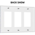 thumbnail image 4 of White Blue Style Flower Pattern Vintage Light Switch Covers 3 Gang Rocker Decorative Triple Outlet Wall Plate Cover Electrical GFCI Switchplate for Bedroom Bathroom Decor, 4 of 5