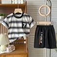 thumbnail image 2 of Splozh Toddler Boy Clothes 1-12 Years Summer Outfits Short Sleeve Shirt Shorts Baby Boy Casual Clothes,Black,12-18 Months, 2 of 5