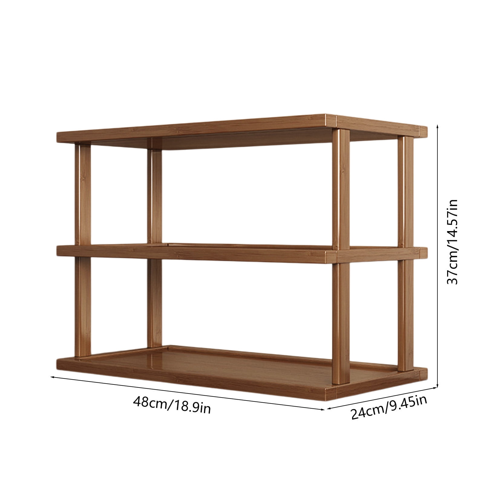 3 Tier Wooden Shelf Bookcase, Modern Open Bookshelf Bamboo Shoe Rack Storage Rack, Multifunctional Display Stand Organizer For Living Room Bedroom Office Entryway Practical Home Furniture