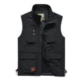 thumbnail image 2 of DIOAZUD Men's Lightweight Utility Cargo Vest Outdoor Breathable Safari Fishing Vests Loose Fit Hiking Vest Jacket with Pockets Black L, 2 of 4