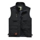 thumbnail image 1 of Ceisia Men's Relaxed Fit Stand Collar Multi-Pocket Utility Vest Outdoor Fishing Travel Gilet Black M Gifts, 1 of 3