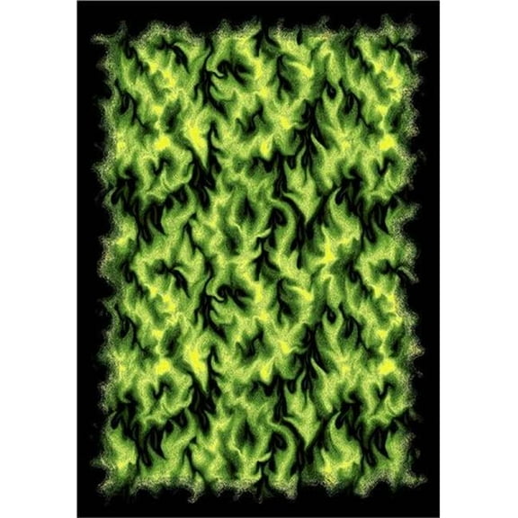 Inferno Green 5 ft.4 in. x 7 ft.8 in. WearOn Nylon Machine Tufted- Cut Pile Whimsy Rug
