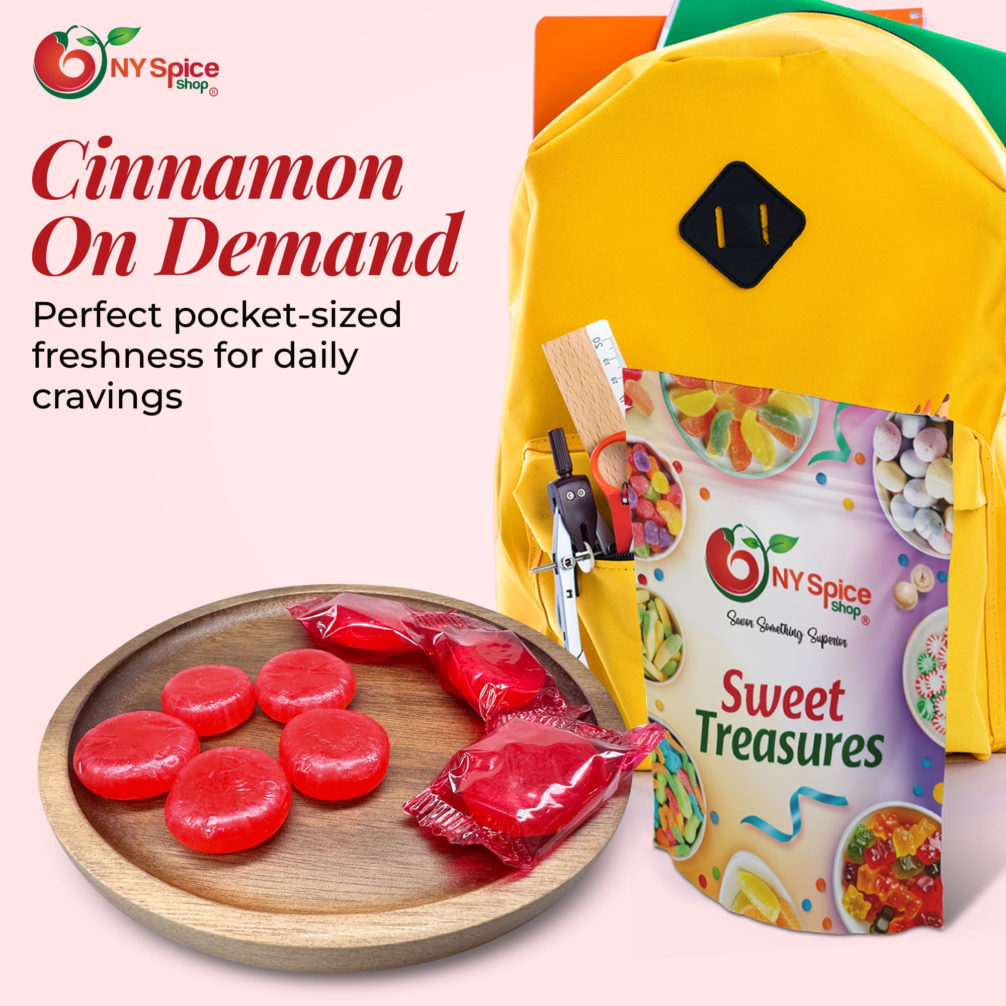 NY SPICE SHOP Cinnamon Discs - 5 Pound - Cinnamon Candy - Cinnamon Hard Candy - Cinnamon Disk Hard Candy - Cinnamon Candy Discs