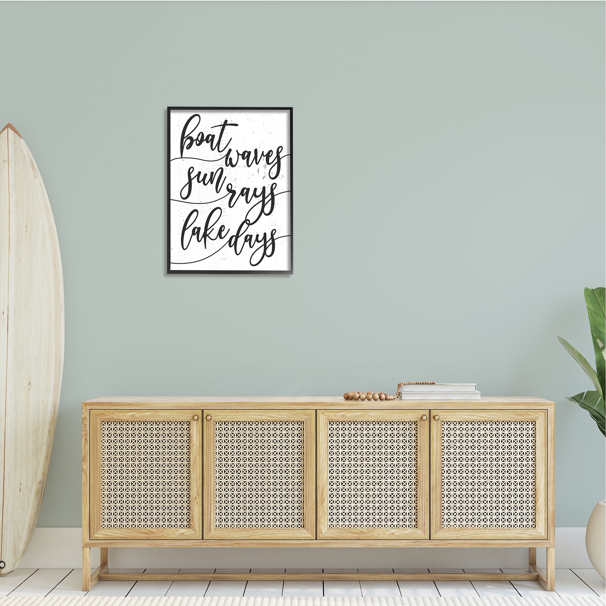 Stupell Industries Boat Waves Sun Rays Lake Days Phrase,24 x 30, Design by Daphne Polselli