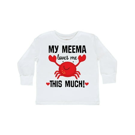 

Inktastic My Meema Loves Me Grandson Gift Toddler Boy or Toddler Girl Long Sleeve T-Shirt