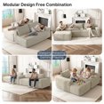thumbnail image 2 of Yomsum Comfortable Sitting L Shaped Corner Sofa, Fashion Corduroy Sectional Couch, Heavy Duty Bearing Household Sofa for Reception Leisure Gathering Beige, 2 of 7