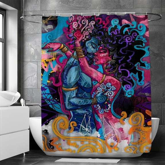 150cm*180cm European Mythology Men And Women Love Each Other And Embrace Background Shower Curtain Bathroom Curtain Polyester Curtain Hanging Curtain With Hook