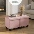 thumbnail image 2 of Hearth & Harbor Storage Ottoman Bench, Boucle 15" Ottoman with Storage , Pink, 2 of 9