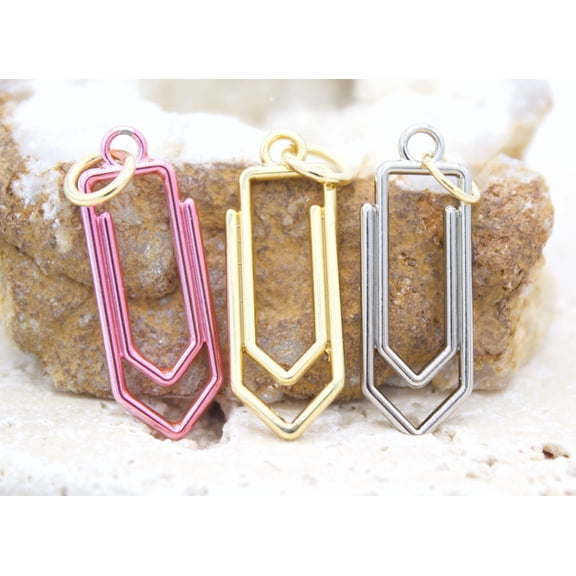 18K Gold Filled Paper Clip Pendant
