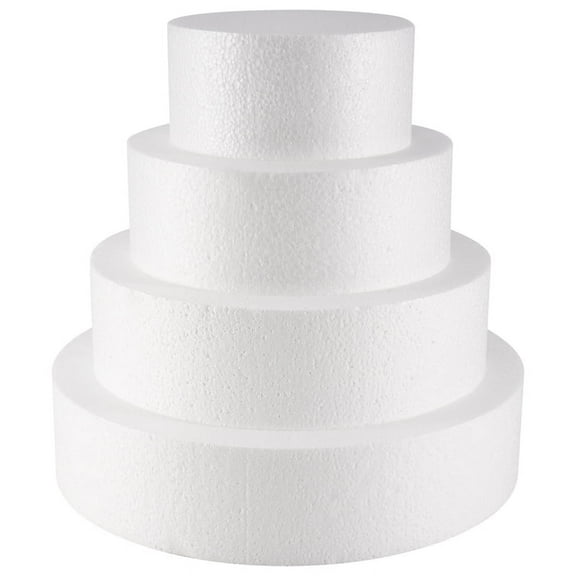 4 Pack Foam Cake Dummy for Decorating and Wedding Display,Sculpture,Modeling DIY Arts,Kids Class,Floral