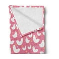 thumbnail image 2 of Birds Soft Flannel Fleece Blanket, Poultry Concept Abstract White Silhouettes of Fluffy Chickens and Tiny Sparrow Birds, Cozy Plush for Indoor and Outdoor Use, 50" x 70", Multicolor, by Ambesonne, 2 of 5