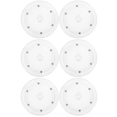 6 Pcs Turntable Kitchen Storage Organizer Tray Spice Holder Rotating Veggie Transparent