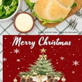 thumbnail image 3 of JOOCAR Merry Christmas Tree Holiday Design Linen Table Mats Set of 4 for Home Kitchen Table Decor 12x18 inch, 3 of 5