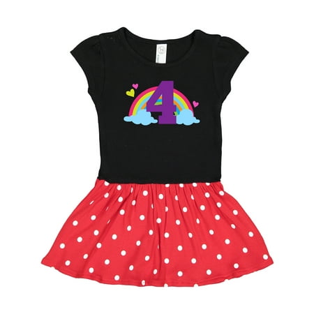 

Inktastic 4th Birthday Rainbow Gift Toddler Girl Dress