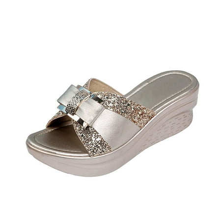 

Rdeuod Sandals Summer Women Thick Bottom Slope Heel Shoes Beach Roman Casual Women S