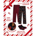 thumbnail image 5 of PJ's & Presents Boys' Christmas Pajama Pants - 2 Pack Flannel Fleece Sleep Pants with Socks (4-18), 5 of 7