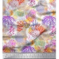 thumbnail image 1 of Soimoi Polyester Crepe Fabric Coral Ocean Printed Craft Fabric by The Yard 52 Inch Wide, 1 of 2